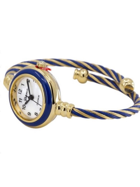 Collections Women\'s Cuff Watch Gold/Blue 18k gold plated new